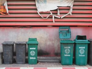 Bin storage area cleaning